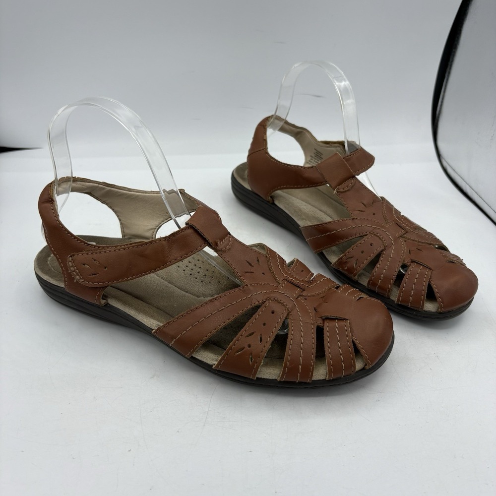 Earth Spirit Sandals Womens Size 9 Sintetico Fisherman Strappy Brown